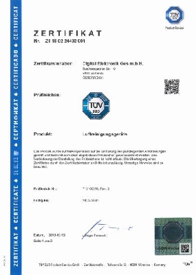 OZONOS AC-I TUEV Zertifikat Pruefbericht